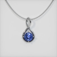 0.66 Ct. Sapphire Pendant, 14K White Gold 1
