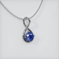 0.66 Ct. Sapphire Pendant, 14K White Gold 2