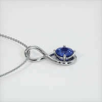 0.66 Ct. Blue Sapphire Pendant, 14K White Gold 3