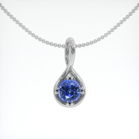 1.21 Ct. Blue Sapphire Pendant, 14K White Gold 1