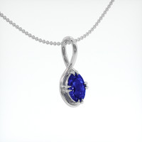 1.08 Ct. Blue Sapphire Pendant, 18K White Gold 2
