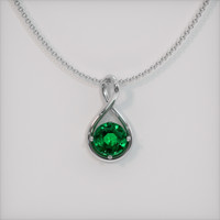 1.04 Ct. Emerald  Pendant - 18K White Gold