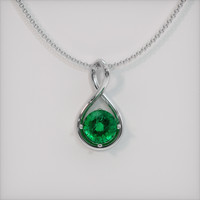 1.92 Ct. Emerald  Pendant - 18K White Gold