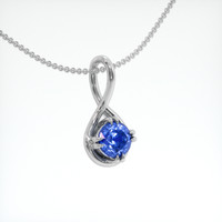 1.21 Ct. Blue Sapphire Pendant, 18K White Gold 2