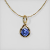 0.66 Ct. Sapphire Pendant, 14K Yellow Gold 1