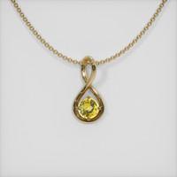 0.70 Ct. Sapphire Pendant, 14K Yellow Gold 1