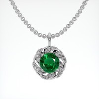 3.42 Ct. Emerald Pendant, Platinum 950 1