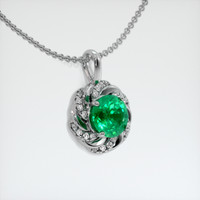 2.44 Ct. Emerald Pendant, Platinum 950 2
