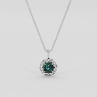 2.11 Ct. Bluish Green Sapphire Pendant, Platinum 950 1
