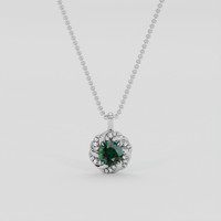 2.03 Ct. Bluish Green Sapphire Pendant, Platinum 950 1