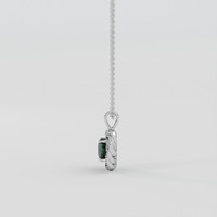 2.03 Ct. Bluish Green Sapphire Pendant, Platinum 950 3