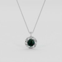 3.06 Ct. Bluish Green Sapphire Pendant, 10K White Gold 2
