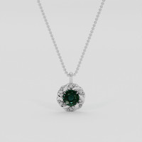 2.03 Ct. Bluish Green Sapphire Pendant, 10K White Gold 1