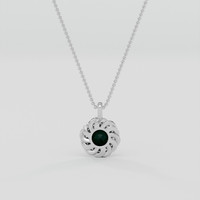 3.06 Ct. Bluish Green Sapphire Pendant, 14K White Gold 4