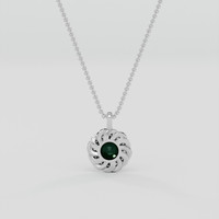 2.03 Ct. Bluish Green Sapphire Pendant, 14K White Gold 4