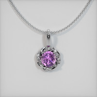 0.64 Ct. Sapphire Pendant, 14K White Gold 1