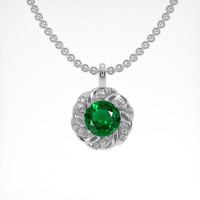 3.42 Ct. Emerald Pendant, 18K White Gold 1