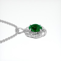 3.42 Ct. Emerald Pendant, 18K White Gold 3