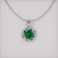 1.06 Ct. Emerald Pendant, 18K White Gold 1