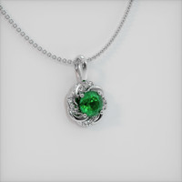 1.06 Ct. Emerald Pendant, 18K White Gold 2