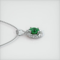 1.06 Ct. Emerald Pendant, 18K White Gold 3