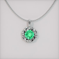 1.59 Ct. Emerald Pendant, 18K White Gold 1