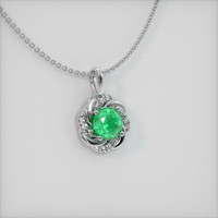 1.59 Ct. Emerald Pendant, 18K White Gold 2