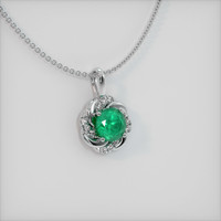 1.00 Ct. Emerald Pendant, 18K White Gold 2