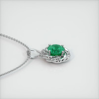 1.00 Ct. Emerald Pendant, 18K White Gold 3