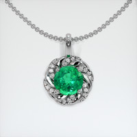2.44 Ct. Emerald Pendant, 18K White Gold 1