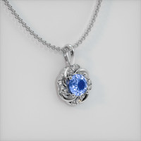 1.03 Ct. Blue Sapphire Pendant, 18K White Gold 2