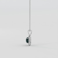 2.11 Ct. Bluish Green Sapphire Pendant, 18K White Gold 3