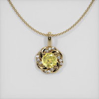 0.73 Ct. Sapphire Pendant, 14K Yellow Gold 1