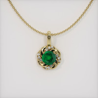 1.06 Ct. Emerald Pendant, 18K Yellow Gold 1