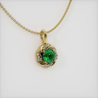 1.06 Ct. Emerald Pendant, 18K Yellow Gold 2