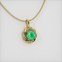 1.59 Ct. Emerald Pendant, 18K Yellow Gold 2