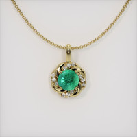 1.00 Ct. Emerald Pendant, 18K Yellow Gold 1