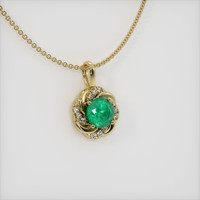 1.00 Ct. Emerald Pendant, 18K Yellow Gold 2
