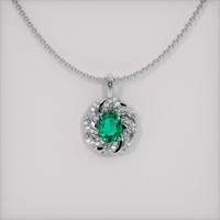 1.32 Ct. Emerald Pendant, Platinum 950 1