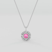 4.12 Ct. Pink Sapphire Pendant, Platinum 950 4