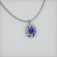 0.41 Ct. Sapphire Pendant, 14K White Gold 2