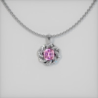 1.11 Ct. Pink Sapphire Pendant, 14K White Gold 1