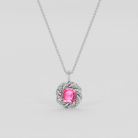 4.12 Ct. Pink Sapphire Pendant, 14K White Gold 1