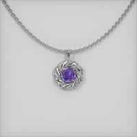 0.66 Ct. Sapphire Pendant, 14K White Gold 1