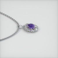 0.66 Ct. Sapphire Pendant, 14K White Gold 3