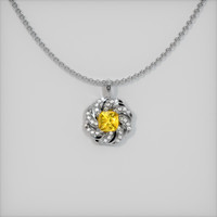 0.72 Ct. Sapphire Pendant, 14K White Gold 1