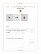 Pave Emerald Pendant 1.26 Ct., 18K White Gold Appraisal
