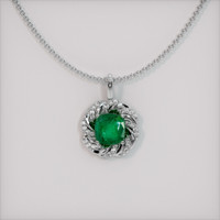Pave Emerald Pendant 1.26 Ct., 18K White Gold Preview