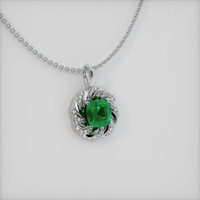 Pave Emerald Pendant 1.26 Ct., 18K White Gold Preview