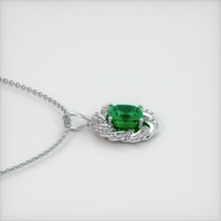 Pave Emerald Pendant 1.26 Ct., 18K White Gold Preview